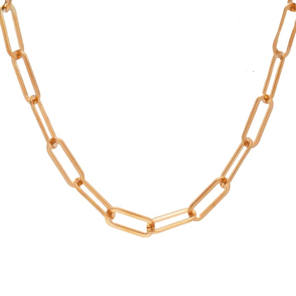 Hey Harper 'Boss' Gold Paperclip Chain Necklace (Length: 41cm-46cm) - Picture 2 of 14